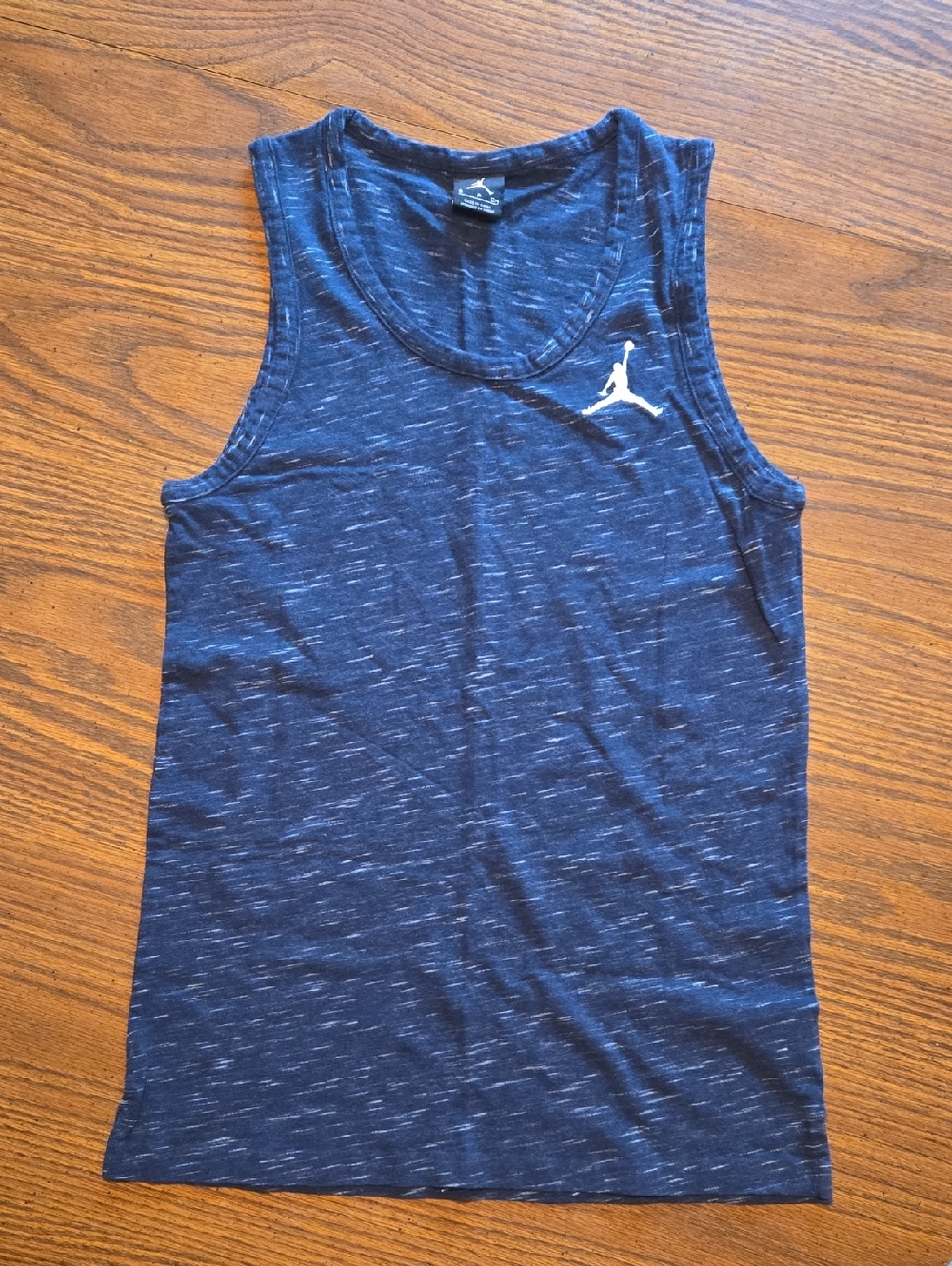 Jordan Navy Heather Tank with White Jumpman